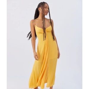 Urban Outfitters Yellow Backless Sundress for Resort Wear